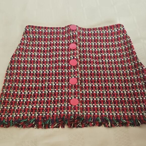 Zara Red and White Embellished Pencil Mini Skirt - Picture 16 of 16